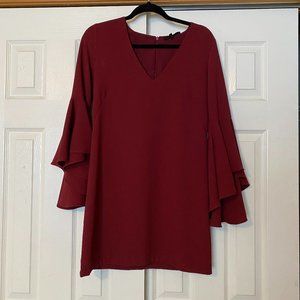 Olivaceous Bell Sleeve Shift Dress